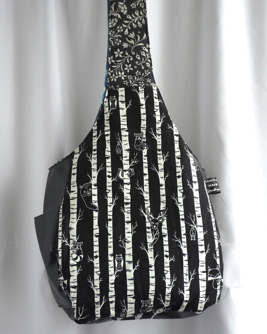 Glow in the Dark White Birch Hidden Critters Sling Bag!